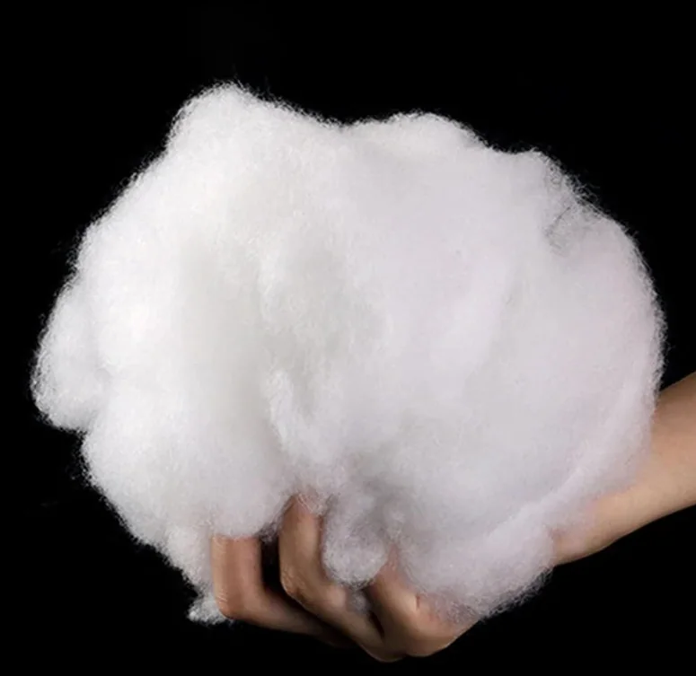 Fake Down Soft Hcs White Down Feather Like Garment Jacket Filling Fiber Fill Material White Polyester Staple Fiber — product image 1